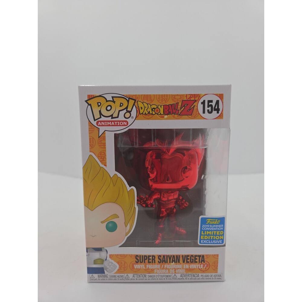 Funko Pop! Super Saiyan Vegeta #154 SDCC 2019 Red Chrome New